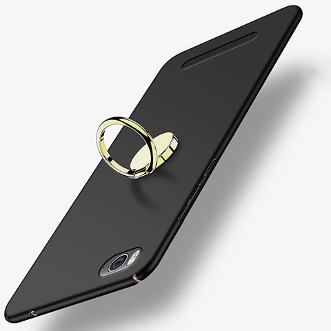 Coque Plastique Rigide Mat avec Support Bague Anneau pour Xiaomi Mi 4i Noir