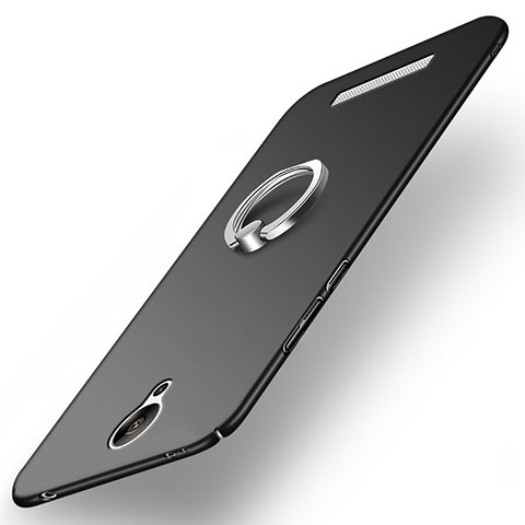 Coque Plastique Rigide Mat avec Support Bague Anneau pour Xiaomi Redmi Note 2 Noir