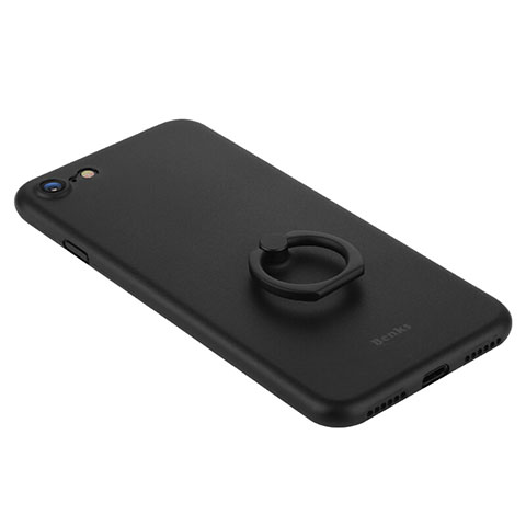 Coque Plastique Rigide Mat et Support Bague Anneau F01 pour Apple iPhone SE (2020) Noir