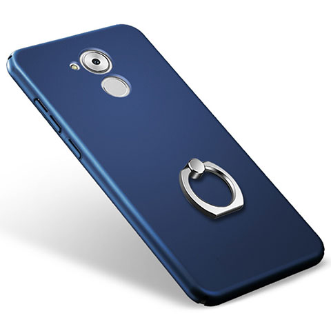 Coque Plastique Rigide Mat et Support Bague Anneau pour Huawei Enjoy 6S Bleu