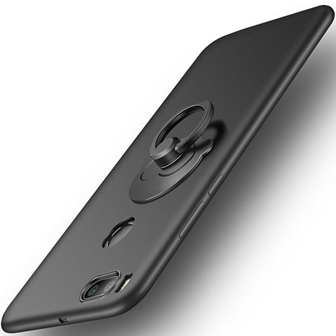 Coque Plastique Rigide Mat et Support Bague Anneau pour Xiaomi Mi 5X Noir