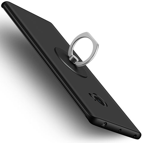 Coque Plastique Rigide Mat et Support Bague Anneau pour Xiaomi Mi Note 2 Noir