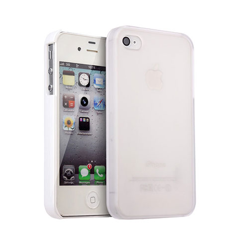 Coque Plastique Rigide Mat pour Apple iPhone 4S Blanc