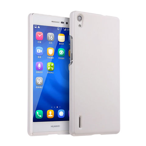 Coque Plastique Rigide Mat pour Huawei Ascend P7 Blanc