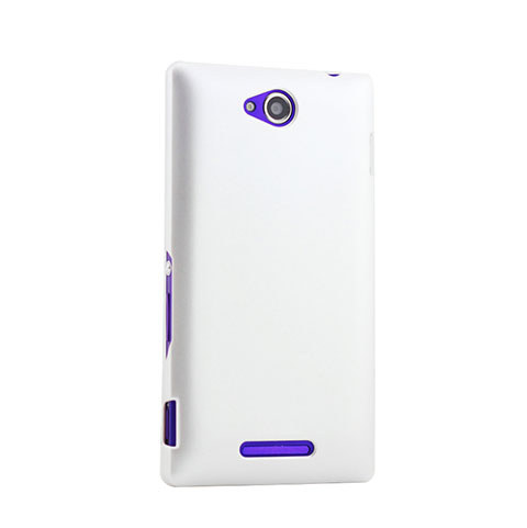 Coque Plastique Rigide Mat pour Sony Xperia C S39h Blanc