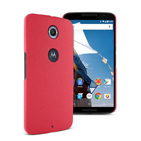 Coque Plastique Rigide Sables Mouvants pour Google Nexus 6 Rouge