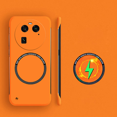 Coque Plastique Rigide Sans Cadre Etui Housse Mat avec Mag-Safe Magnetic Magnetique pour Oppo Find X6 Pro 5G Orange