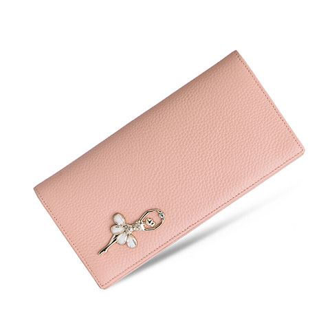 Coque Pochette Cuir Portefeuille Danseuse Universel Rose