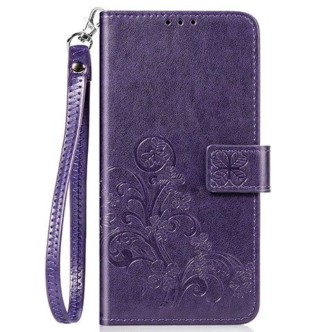 Coque Portefeuille Fleurs Livre Cuir Etui Clapet S02D pour Samsung Galaxy A20 Violet