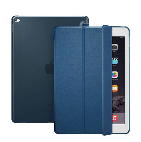 Coque Portefeuille Flip Cuir pour Apple iPad Pro 12.9 Bleu