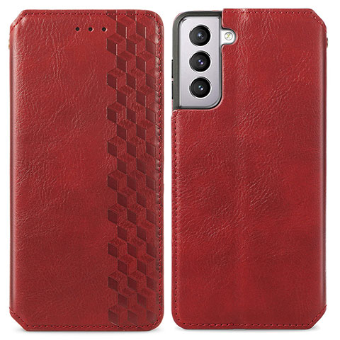Coque Portefeuille Livre Cuir Etui Clapet A01D pour Samsung Galaxy S21 Plus 5G Rouge