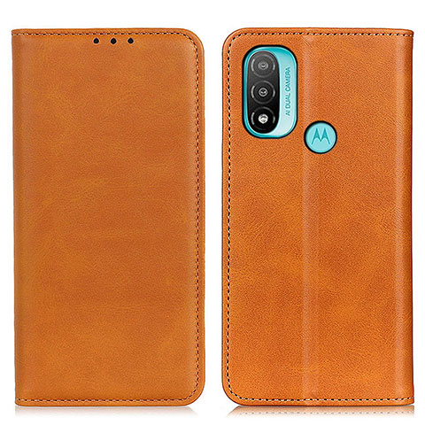 Coque Portefeuille Livre Cuir Etui Clapet A02D pour Motorola Moto E30 Brun Clair