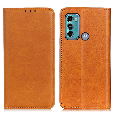 Coque Portefeuille Livre Cuir Etui Clapet A02D pour Motorola Moto G60 Brun Clair