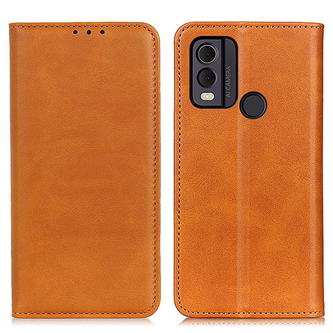 Coque Portefeuille Livre Cuir Etui Clapet A02D pour Nokia C22 Brun Clair