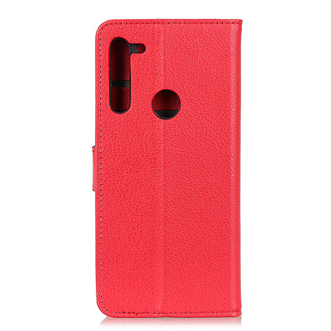 Coque Portefeuille Livre Cuir Etui Clapet A03D pour Motorola Moto One Fusion Plus Rouge
