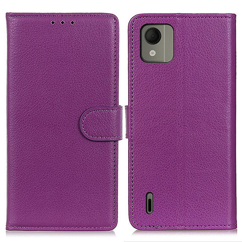 Coque Portefeuille Livre Cuir Etui Clapet A03D pour Nokia C110 Violet