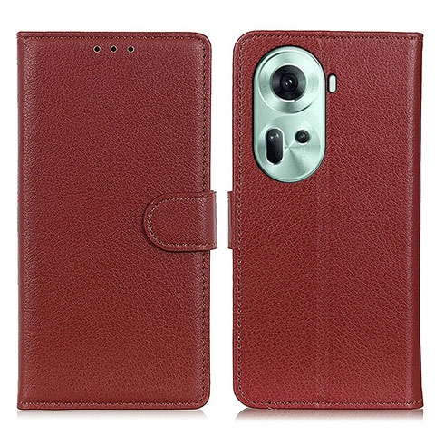 Coque Portefeuille Livre Cuir Etui Clapet A03D pour Oppo Reno11 5G Marron