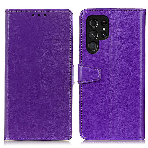 Coque Portefeuille Livre Cuir Etui Clapet A03D pour Samsung Galaxy S21 Ultra 5G Violet