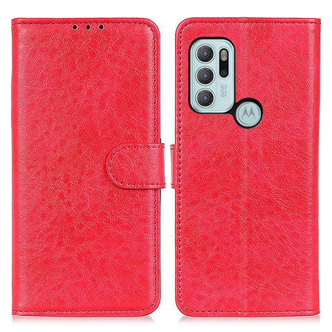Coque Portefeuille Livre Cuir Etui Clapet A04D pour Motorola Moto G60s Rouge