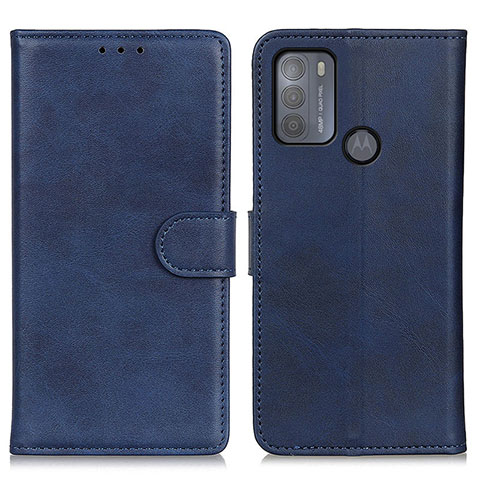 Coque Portefeuille Livre Cuir Etui Clapet A05D pour Motorola Moto G50 Bleu