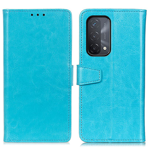 Coque Portefeuille Livre Cuir Etui Clapet A06D pour OnePlus Nord N200 5G Bleu Ciel