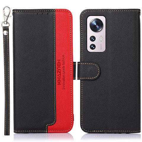 Coque Portefeuille Livre Cuir Etui Clapet A06D pour Xiaomi Mi 12X 5G Rouge et Noir
