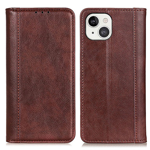 Coque Portefeuille Livre Cuir Etui Clapet A08 pour Apple iPhone 14 Marron