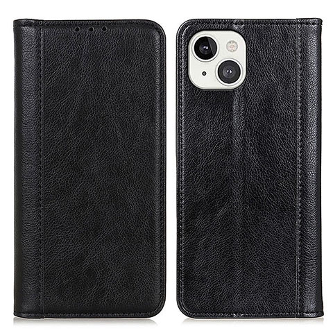 Coque Portefeuille Livre Cuir Etui Clapet A08 pour Apple iPhone 14 Noir