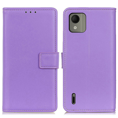 Coque Portefeuille Livre Cuir Etui Clapet A08D pour Nokia C110 Violet