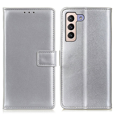 Coque Portefeuille Livre Cuir Etui Clapet A08D pour Samsung Galaxy S23 Plus 5G Argent
