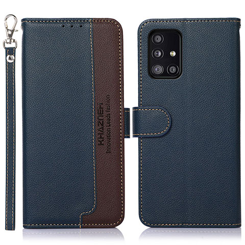 Coque Portefeuille Livre Cuir Etui Clapet A09D pour Samsung Galaxy A51 5G Bleu