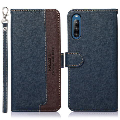 Coque Portefeuille Livre Cuir Etui Clapet A09D pour Sony Xperia L4 Bleu