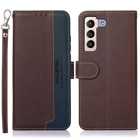 Coque Portefeuille Livre Cuir Etui Clapet A10D pour Samsung Galaxy S22 5G Marron