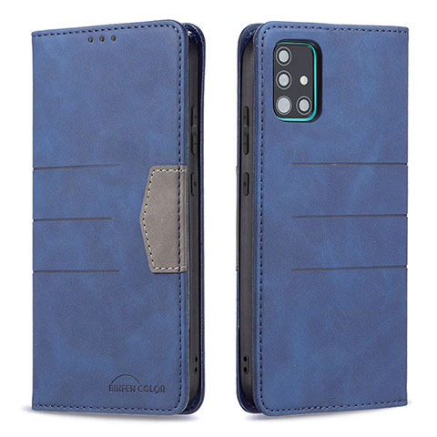 Coque Portefeuille Livre Cuir Etui Clapet B01F pour Samsung Galaxy A51 4G Bleu