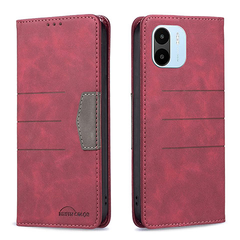 Coque Portefeuille Livre Cuir Etui Clapet B01F pour Xiaomi Redmi A1 Rouge