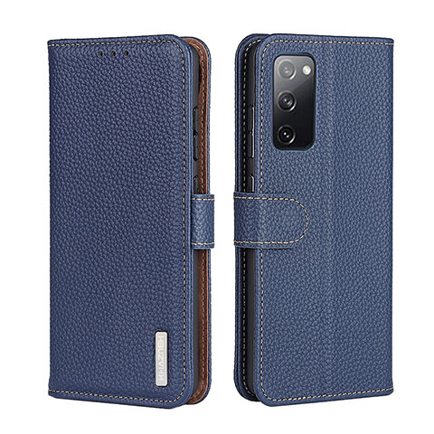 Coque Portefeuille Livre Cuir Etui Clapet B01H pour Samsung Galaxy A03s Bleu