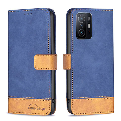 Coque Portefeuille Livre Cuir Etui Clapet B02F pour Xiaomi Mi 11T Pro 5G Bleu