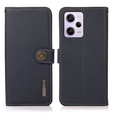 Coque Portefeuille Livre Cuir Etui Clapet B02H pour Xiaomi Redmi Note 12 Pro 5G Bleu