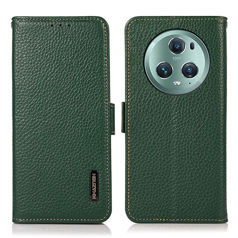 Coque Portefeuille Livre Cuir Etui Clapet B03H pour Huawei Honor Magic5 Pro 5G Vert