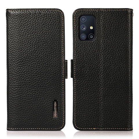 Coque Portefeuille Livre Cuir Etui Clapet B03H pour Samsung Galaxy M51 Noir
