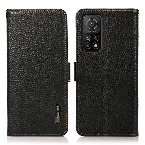 Coque Portefeuille Livre Cuir Etui Clapet B03H pour Xiaomi Mi 10T 5G Noir