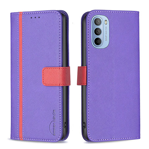 Coque Portefeuille Livre Cuir Etui Clapet B04F pour Motorola Moto G31 Violet