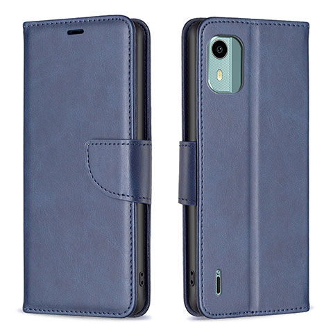 Coque Portefeuille Livre Cuir Etui Clapet B04F pour Nokia C12 Bleu