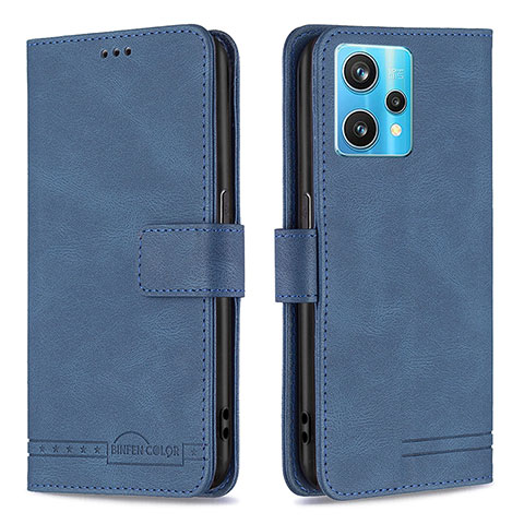 Coque Portefeuille Livre Cuir Etui Clapet B05F pour Realme 9 Pro+ Plus 5G Bleu