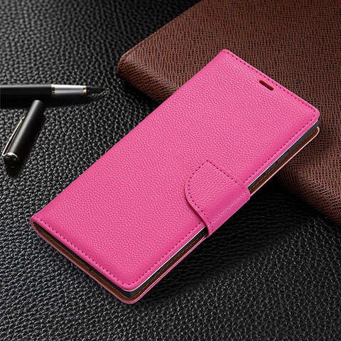 Coque Portefeuille Livre Cuir Etui Clapet B05F pour Samsung Galaxy S23 Ultra 5G Rose Rouge
