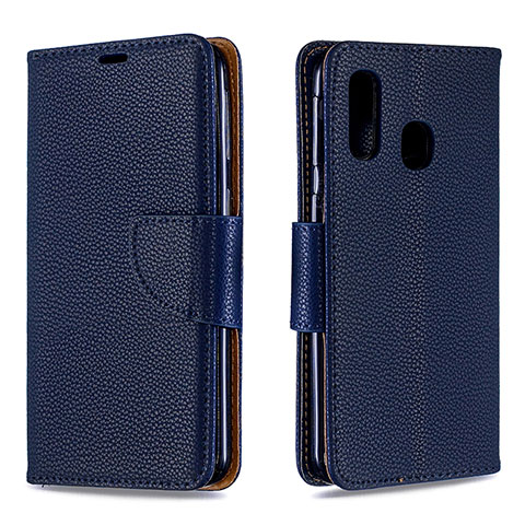 Coque Portefeuille Livre Cuir Etui Clapet B06F pour Samsung Galaxy A40 Bleu