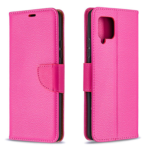 Coque Portefeuille Livre Cuir Etui Clapet B06F pour Samsung Galaxy A42 5G Rose Rouge