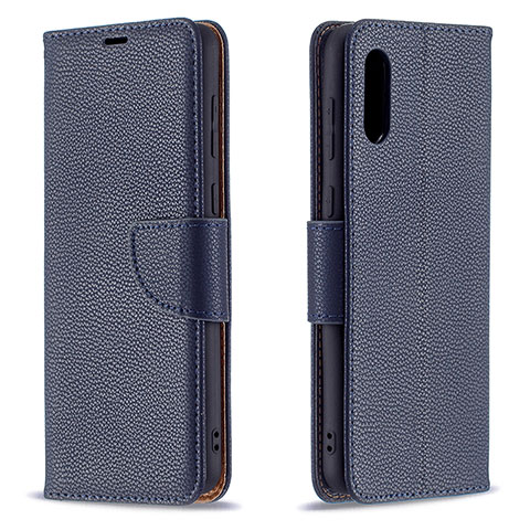 Coque Portefeuille Livre Cuir Etui Clapet B06F pour Samsung Galaxy M02 Bleu