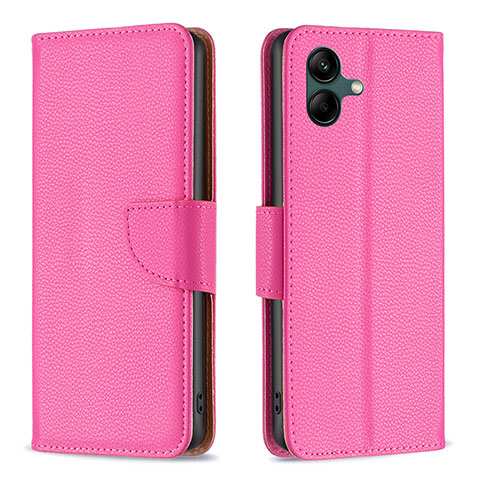 Coque Portefeuille Livre Cuir Etui Clapet B06F pour Samsung Galaxy M04 Rose Rouge