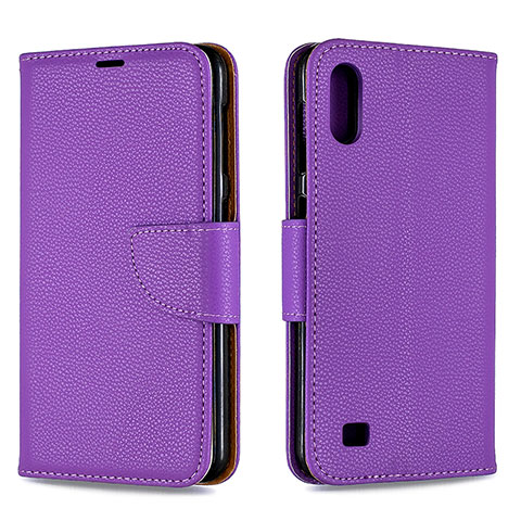 Coque Portefeuille Livre Cuir Etui Clapet B06F pour Samsung Galaxy M10 Violet